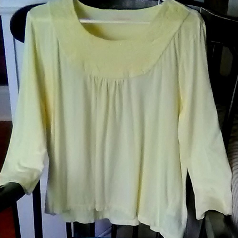 Yellow Embroidered Yoke Top